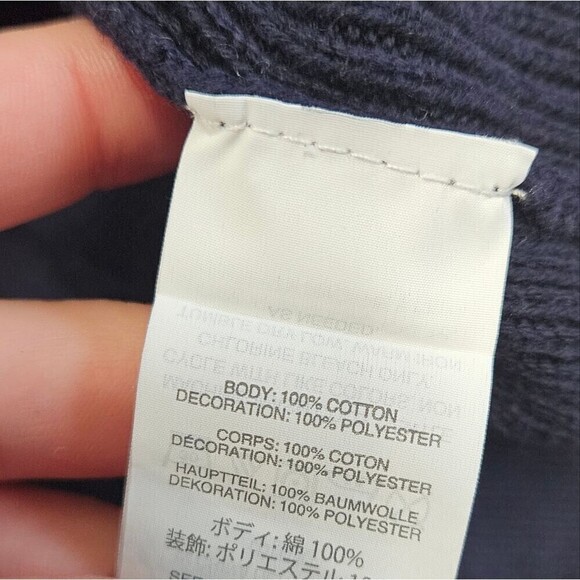 J. Crew Navy Blue Cotton Sleeveless Knit Tank Top Ribbon Trim Women's Small - Picture 7 of 7